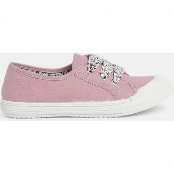 Zapatillas de lona para niña con puntera reforzada y cordones estampados