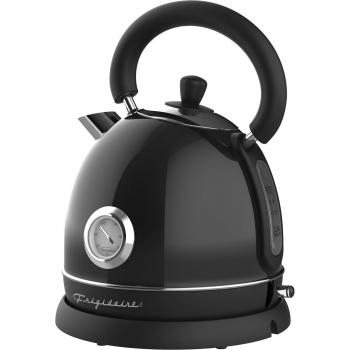 Frigidaire EKET125-BLACK 1.79-Quart 1,500-Watt Retro Porcelain Electric Water Kettle with Thermometer (Black)