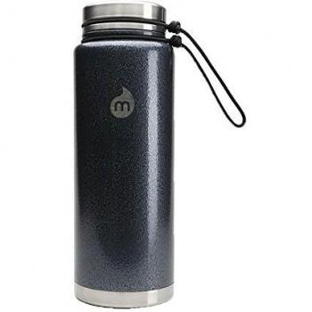 Mizu de doble capa aislado recipiente de acero inoxidable SST Lid, Gray Martillo Paint, V12, vw12amz ahgsl