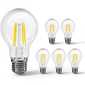 Bombilla LED Filamento E27 A60 4W 6500K Blanco Frío, 470 Lúmenes, Ángulo de Apertura 360°