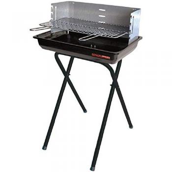 Barbacoa Portátil de Carbón 53x33 cm con Estructura de Acero y Patas Pintadas