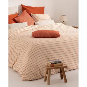 Funda nórdica jacquard de algodón suavizado naranja para cama 90 (220x220 cm)