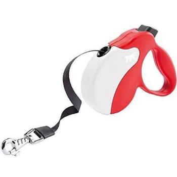 Ferplast - Correa retráctil para Perros Amigo Tape Mini, Cinta Extensible, 3 m, máx. 12 kg, Rojo
