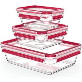 EMSA CLIP & CLOSE N1050900 Recipiente de Almacenar Comida Rectangular Transparente 3 Piezas