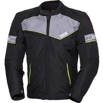 IXS 5/8-ST Sport - Chaqueta de motorista para hombre, color negro, antracita y amarillo neón