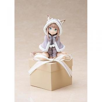 Estatua de Chica Kawaii Kinako 15 cm - PVC y ABS, figura pintada terminada, incluye pedestal