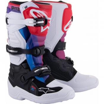 Alpinestars Tech 7S Youth Motocross Boots - Black/White/Rainbow