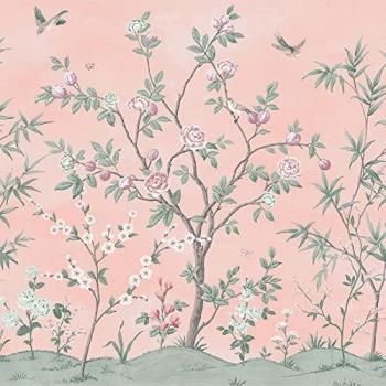 Mural Removible Floral Eglantine Laura Ashley 300 x 280 cm, Papel Pintado Certificado FSC con Impresión Vibrante