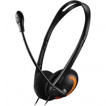 Auriculares Canyon CNS-CHS01BO con Diadema Ajustable en Negro y Naranja