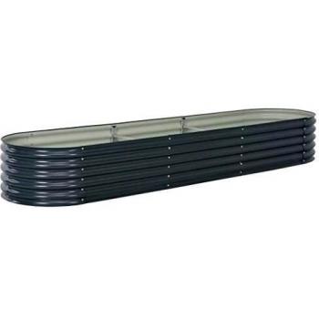 vidaXL Arriate Acero Galvanizado 320x80x44 Gris Macetero Plantador Sembrador
