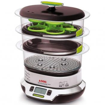 Seb VS404300 Vitacuisine Compact Vaporera sin BPA, potencia de 1800 W, capacidad de 10.3 L, color negro y cromo