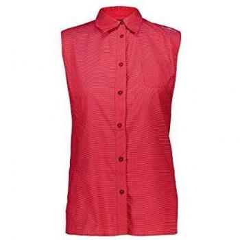 CMP 39T6446 - Blusa para mujer, cuadriculado, Sin mangas, Mujer, color Corallo-off White-ibisco, tamaño 50