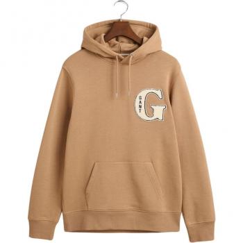 GANT Men's G Graphic Hoodie Sweatshirt, Warm Khaki, XL