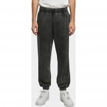 Pantalones de deporte Urban Classics Heavy Sand-Washed para Hombre - Tallas S a 4XL - Color Negro
