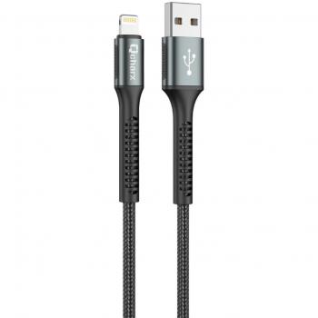 Cable Qcharx Prague USB a Lightning de alta velocidad y resistencia - 1 metro - color negro