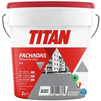 Pintura Acrílica para Fachadas Titanlux F-4 Blanco Mate 1 Litro