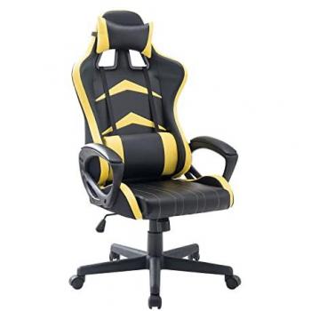 Silla Gaming Racing Jerez en PVC y Nylon Negro y Amarillo