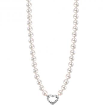 Collar Lotus Silver LP3535-1/1 Pearls de Plata con Perla Cultivada y Motivo Corazón para Mujer