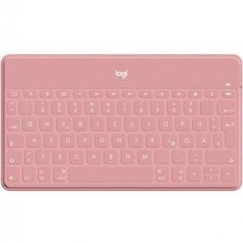 Logitech Keys-To-Go - Teclado Bluetooth Rosa QWERTZ Alemán para iPad/iPhone/TV, Ultraleve y Silencioso