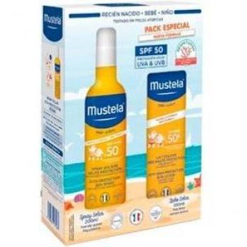 Pack Mustela Solar Infantil SPF50+ (200ml Spray + 100ml Leche)