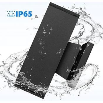 Aigostar Aplique Pared Exterior, GU10 Antracita Aluminio Up Down Lámpara, IP65 Impermeable Luz Exterior Iluminación para Balcón Garaje Terrazas Patio Jardín, color negro