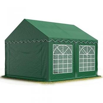 Carpa para fiestas Toolport 3x4 m, lona PVC 700 N impermeable, color verde oscuro