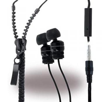 Konkis - Universal In-Ear Auriculares estéreo con Cremallera - Negro