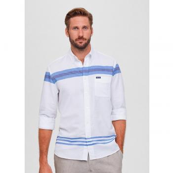 Façonnable - Camisa Manga Larga Rayas Horizontales Classic Fit