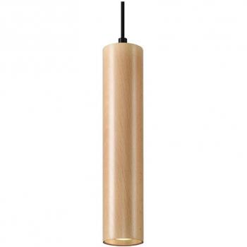 Lámpara Colgante de Madera Lino GU10, Diseño Natural Suspensión, 1 Bombilla, LEDBOX, 105cm