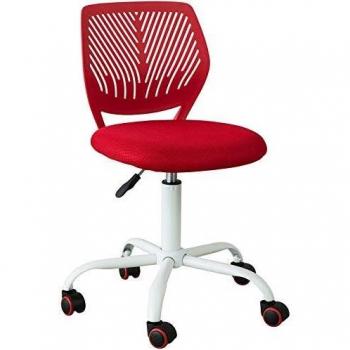 Silla de Oficina Ajustable SoBuy FST64-R Rojo, Altura Ajustable 77-89 cm, Silla Escritorio Giratoria