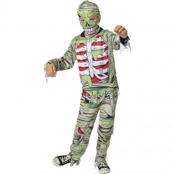 Disfraz de Momia Zombie con capucha para niño