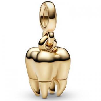 Charm Pandora Me Diente 762300C01 en acabado dorado con esmalte negro, ideal para mujeres