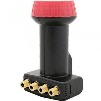 LNB Quattro Megasat Diavolo 0.1dB HD-Ready 3D con 4 Salidas y Conectores Dorados