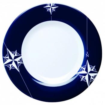 Marine Business Northwind Non-Slip Melamine Flat Round Dinner Plate Set - 10 Inch, Set of 6