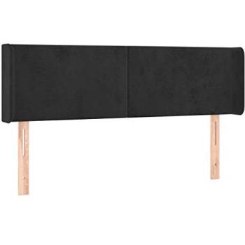 Cabecero de terciopelo negro 147x16x78/88 cm
