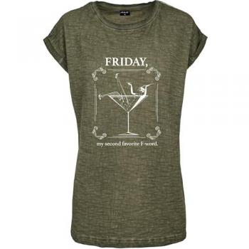 Mister Tee Women's F-Word Graphic T-Shirt, Olive, XL