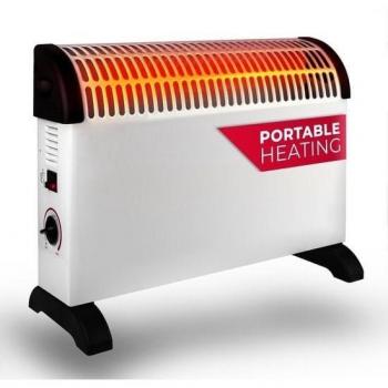 Radiador eléctrico convector Alpina 1500W con patas y termostato ajustable - Blanco