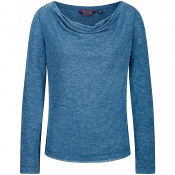 Regatta Frayda Lightweight Wool Look Cowl Neck Long Sleeve Top Polos/Camisetas, Mujer, Blue Opal, Size: 18
