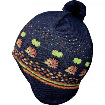 MaxiMo garçon-bonnet beanie bonnet réversible en jersey en polaire-doublure en polaire - Bleu - 62