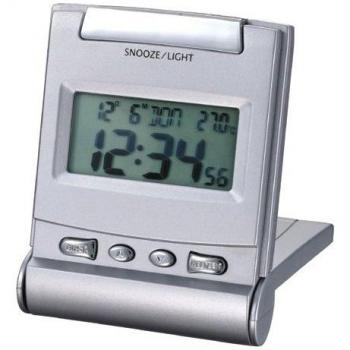 Proficell Reloj despertador digital para viaje gris