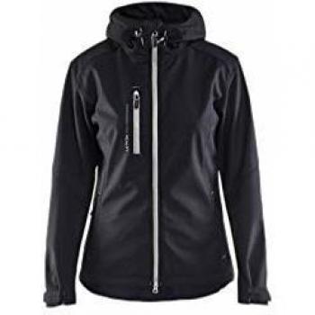 Chaqueta Softshell Impermeable con Capucha para Mujer Blaklader Negro/Gris Talla XXL