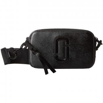 Marc Jacobs Snapshot Black Leather Black Hardware Camera Bag Black Leather