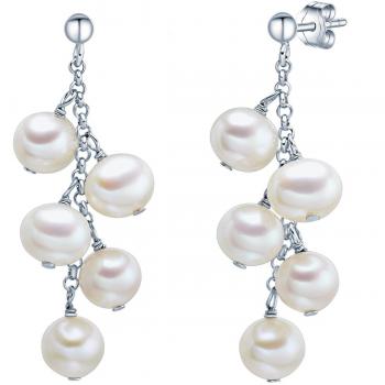 Pendientes de Perlas de Agua Dulce en Plata de Ley 925 para Dama - Valero Pearls