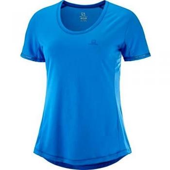 SALOMON Agile SS tee Camiseta, Mujer, Azul