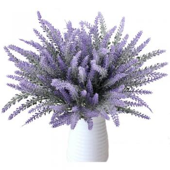 MIHOUNION Flores Artificiales Ramo de lavandas Plantas Artificiales Cocina jarrón decoración Boda Festivales arreglo Floral púrpura 8 pcs