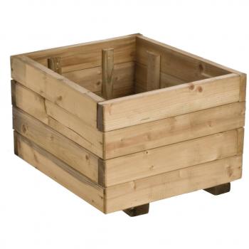 FOREST STYLE - JARDINERA RÚSTICA CUADRADA, MED. 40X40X27 CM. CAPACIDAD 30 L. MADERA TRATAMIENTO AUTOCLAVE - 400