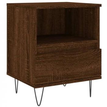 Mesita de noche madera de ingeniería marrón roble 40x35x50 cm