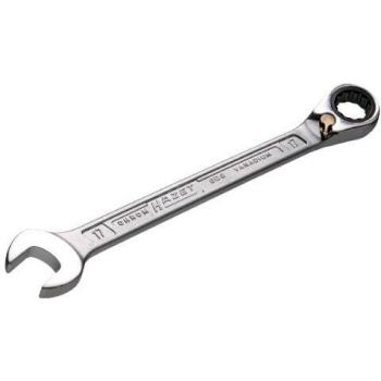 Llave mixta con trinquete HAZET 606-17, perfil de tracción de 12 lados exteriores, tamaño 17, longitud 242,2 mm