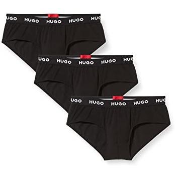 Pack de 3 Slips HUGO para Hombre en Algodón Elástico con Logo Negro - Talla L