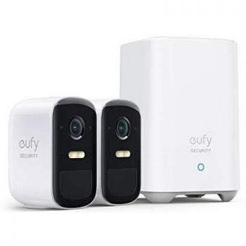 eufy Security eufyCam 2C Pro kit de 2 cámaras, Cámara Vigilancia Wifi Exterior 2K, Cámara de seguridad doméstica inalámbrica, 180 días de batería, Compatible con HomeKit, IP67, Visión nocturna